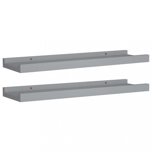 Fali polcok és párkányok, vidaXL 2 db szürke MDF szegélypolc képkeretekhez 40 x 9 x 3 cm