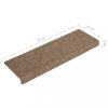 Lépcsőszőnyeg, vidaXL 15db tűvel lyuggatott puncsszínű szövet lépcsőszőnyeg 65x21x4cm