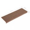Lépcsőszőnyeg, vidaXL 15 db barna lépcsőszőnyeg 65x21x4 cm