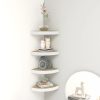Fali polcok és párkányok, vidaXL 4 db tölgyszínű és fehér MDF fali sarokpolc 25 x 25 x 3,8