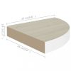 Fali polcok és párkányok, vidaXL 4 db tölgyszínű és fehér MDF fali sarokpolc 25 x 25 x 3,8