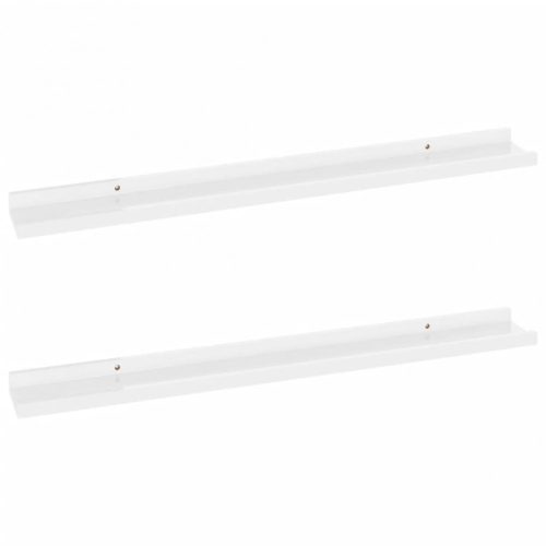 Fali polcok és párkányok, vidaXL 2 db magasfényű fehér fali polc 80 x 9 x 3 cm