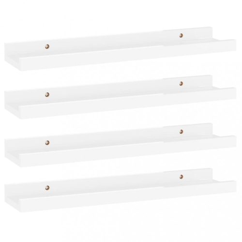 Fali polcok és párkányok, vidaXL 4 db magasfényű fehér fali polc 40 x 9 x 3 cm