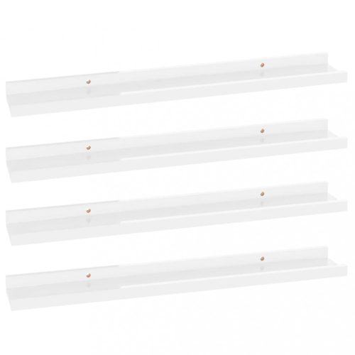 Fali polcok és párkányok, vidaXL 4 db magasfényű fehér fali polc 60 x 9 x 3 cm
