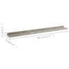 Fali polcok és párkányok, vidaXL 2 db betonszürke fali polc 80 x 9 x 3 cm