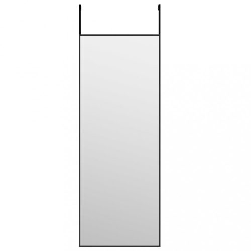 Tükrök, vidaXL fekete üveg és alumínium ajtótükör 30x80 cm