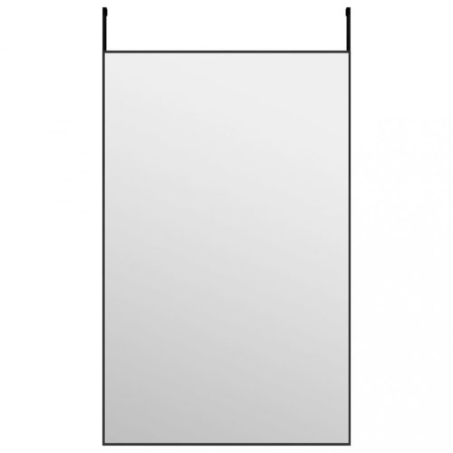 Tükrök, vidaXL fekete üveg és alumínium ajtótükör 50x80 cm