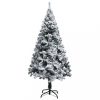 Karácsonyfák, vidaXL zöld PVC műkarácsonyfa hóval 120 cm