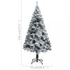 Karácsonyfák, vidaXL zöld PVC műkarácsonyfa hóval 120 cm