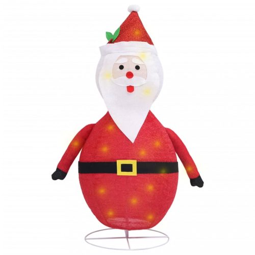 Karácsonyi fények, vidaXL dekoratív luxus szövet karácsonyi LED-es Mikulás figura 60 cm