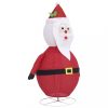 Karácsonyi fények, vidaXL dekoratív luxus szövet karácsonyi LED-es Mikulás figura 60 cm