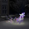 Karácsonyi fények, vidaXL akril rénszarvasos-szános karácsonyi dísz 160 LED-del 130 cm