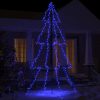Karácsonyfák, vidaXL 360 LED-es beltéri/kültéri kúp alakú karácsonyfa 143 x 250 cm