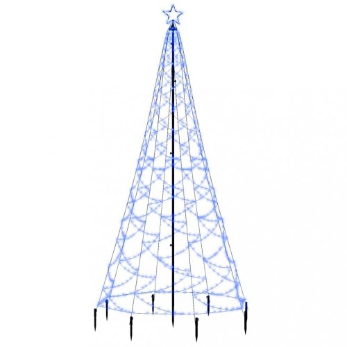 Karácsonyfák, vidaXL kék 500 LED-es karácsonyfa fémoszloppal 3 m