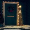 Karácsonyfák, vidaXL kúp alakú karácsonyfa 84 meleg fehér LED-del 50 x 150 cm