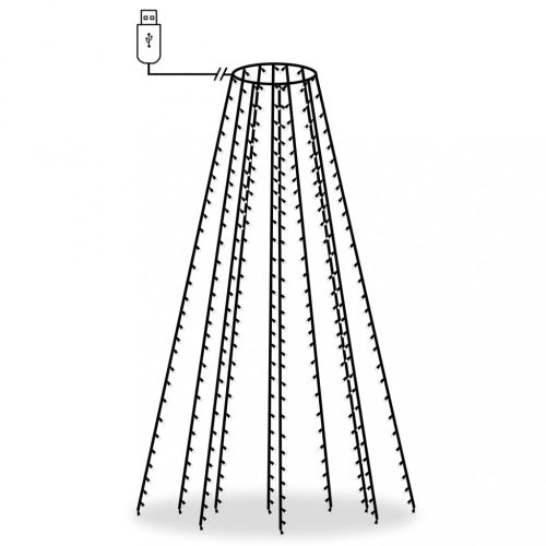 Fényfüzérek és -zsinórok, vidaXL karácsonyfa-fényháló 250 hideg fehér LED-del 250 cm