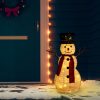 Karácsonyi fények, vidaXL dekoratív luxus szövet karácsonyi LED-es hóember figura 60 cm