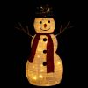 Karácsonyi fények, vidaXL dekoratív luxus szövet karácsonyi LED-es hóember figura 60 cm