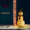 Karácsonyi fények, vidaXL dekoratív luxus szövet karácsonyi LED-es hóember figura 120 cm