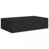Fali polcok és párkányok, vidaXL 2 db fekete MDF falra szerelhető fiókos polc 40 x 23,5 x 10 cm