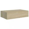 Fali polcok és párkányok, vidaXL 2 db tölgyszínű MDF falra szerelhető fiókos polc 40x23,5x10