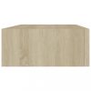 Fali polcok és párkányok, vidaXL 2 db tölgyszínű MDF falra szerelhető fiókos polc 40x23,5x10