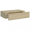 Fali polcok és párkányok, vidaXL 2 db tölgyszínű MDF falra szerelhető fiókos polc 40x23,5x10