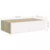 Fali polcok és párkányok, vidaXL 2 db tölgyszínű és fehér MDF fiókos fali polc 40 x 23,5 x