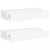 Fali polcok és párkányok, vidaXL 2 db fehér MDF falra szerelhető fiókos polc 60 x 23,5 x 10 cm