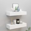 Fali polcok és párkányok, vidaXL 2 db fehér MDF falra szerelhető fiókos polc 60 x 23,5 x 10 cm