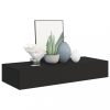 Fali polcok és párkányok, vidaXL 2 db fekete MDF falra szerelhető fiókos polc 60 x 23,5 x 10 cm