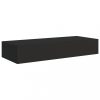 Fali polcok és párkányok, vidaXL 2 db fekete MDF falra szerelhető fiókos polc 60 x 23,5 x 10 cm