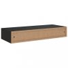 Fali polcok és párkányok, vidaXL 2 db fekete MDF falra szerelhető fiókos polc 60 x 23,5 x 10 cm
