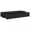 Fali polcok és párkányok, vidaXL 2 db fekete MDF falra szerelhető fiókos polc 60 x 23,5 x 10 cm