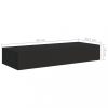 Fali polcok és párkányok, vidaXL 2 db fekete MDF falra szerelhető fiókos polc 60 x 23,5 x 10 cm