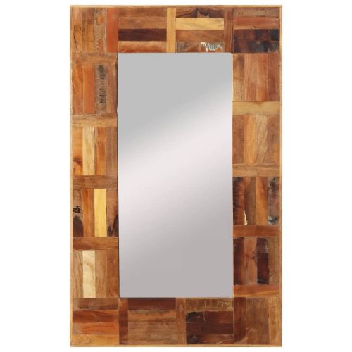 Tükrök, vidaXL tömör újrahasznosított fa falitükör 50 x 80 cm