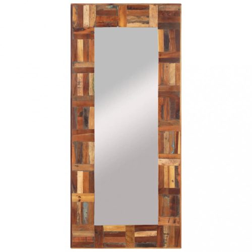 Tükrök, vidaXL tömör újrahasznosított fa falitükör 50 x 110 cm