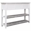 Büfé- és tálalóasztalok, vidaXL antik szürke tömör császárfa tálalószekrény 108 x 30 x