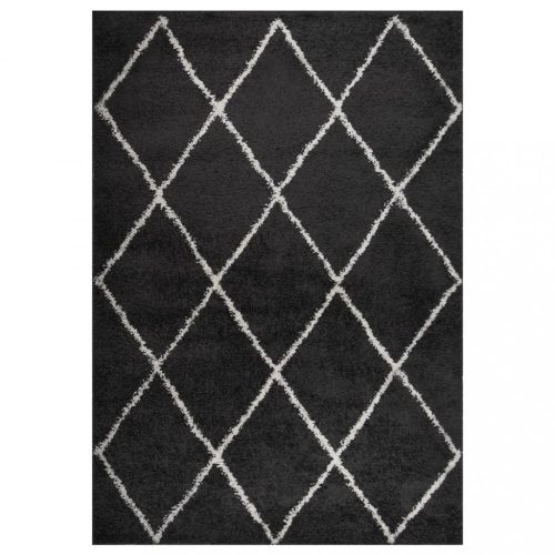 Szőnyegek, vidaXL krém és antracitszürke színű hosszú szálú szőnyeg 160 x 230 cm