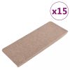Lépcsőszőnyeg, vidaXL 15 db bézs öntapadó lépcsőszőnyeg 65x24,5x3,5 cm