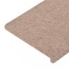 Lépcsőszőnyeg, vidaXL 15 db bézs öntapadó lépcsőszőnyeg 65x24,5x3,5 cm