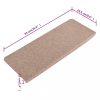 Lépcsőszőnyeg, vidaXL 15 db bézs öntapadó lépcsőszőnyeg 65x24,5x3,5 cm