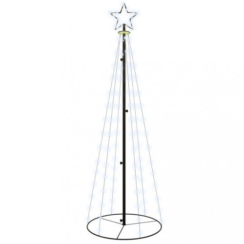 Karácsonyfák, vidaXL kúp alakú karácsonyfa 108 hideg fehér LED-del 70 x 180 cm