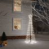 Karácsonyfák, vidaXL kúp alakú karácsonyfa 108 hideg fehér LED-del 70 x 180 cm
