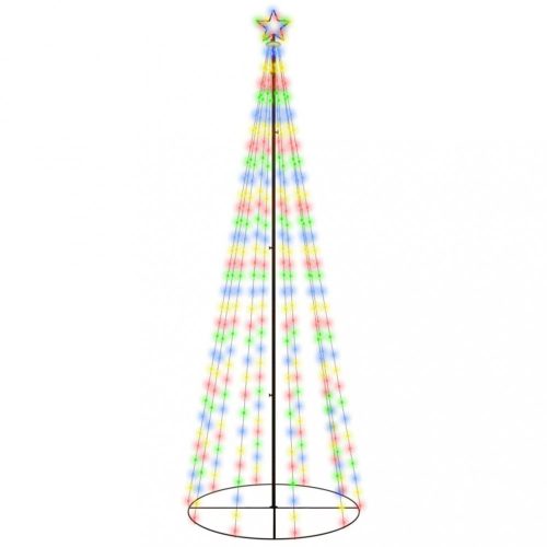 Karácsonyfák, vidaXL kúp alakú karácsonyfa 310 színes LED-del 100 x 300 cm