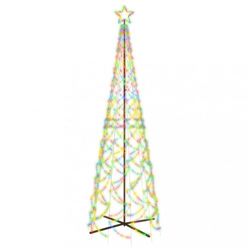 Karácsonyfák, vidaXL kúp alakú karácsonyfa 500 színes LED-del 100 x 300 cm