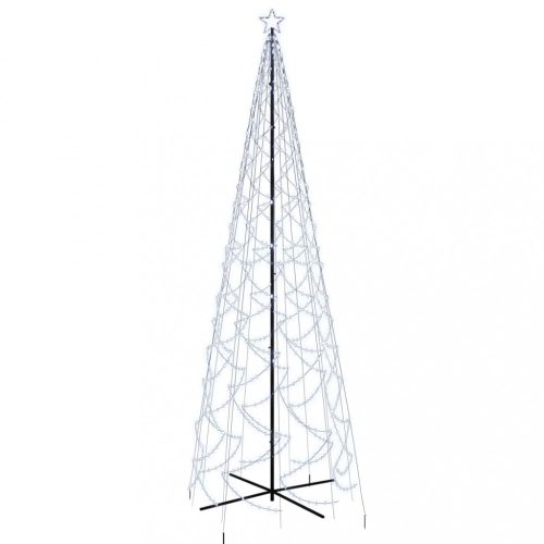 Karácsonyfák, vidaXL kúp alakú karácsonyfa 1400 hideg fehér LED-del 160 x 500 cm
