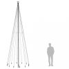 Karácsonyfák, vidaXL karácsonyfa cövekkel 732 hideg fehér LED-del 500 cm