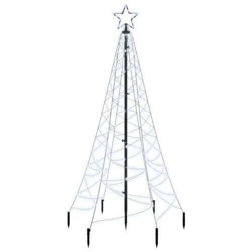 Karácsonyfák, vidaXL hideg fehér fényű karácsonyfa tüskével 200 LED-del 180 cm