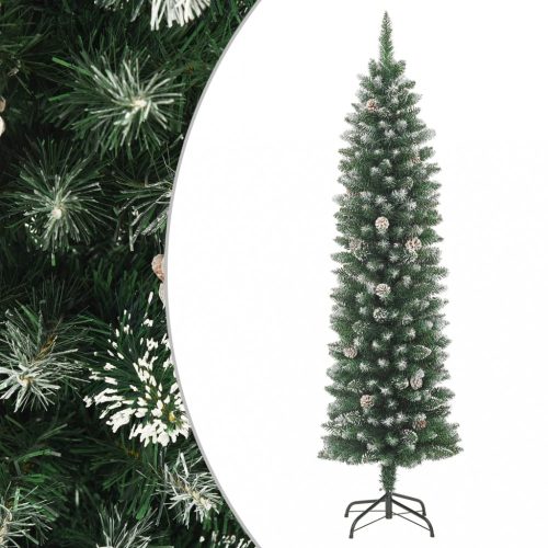 Karácsonyfák, vidaXL vékony PVC műkarácsonyfa állvánnyal 120 cm